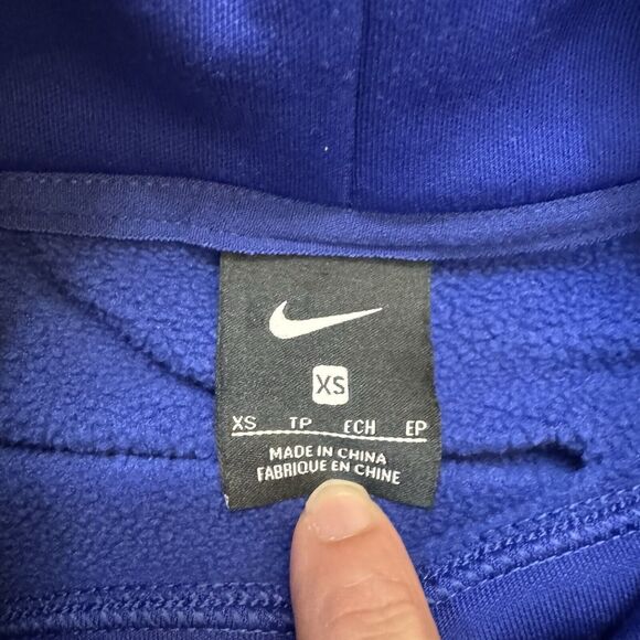 Nike Therma Fleece All Time Mock Neck Sweatshirt Deep Royal/Echo Pink Size XS - Picture 3 of 9